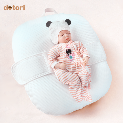 Gối chống trào ngược đa năng 3in1 Dotori có dây dai ôm bé & Vỏ gối làm mát Duraron độc quyền