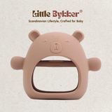 Bộ Gặm nướu Silicon cao cấp bảo vệ tay cho bé Little Bykker Đan Mạch - Hình Gấu siêu mềm Có hộp đựng an toàn