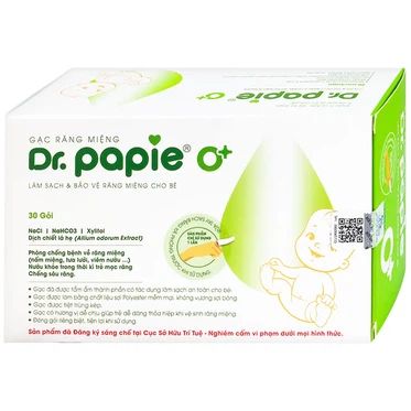 Gạc răng miệng Dr.Papie làm sạch và bảo vệ răng miệng cho bé (30 gói)