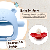 Bộ Gặm nướu Silicon cao cấp bảo vệ tay cho bé Little Bykker Đan Mạch - Hình Gấu siêu mềm Có hộp đựng an toàn