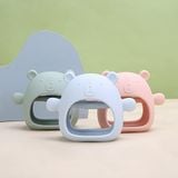 Bộ Gặm nướu Silicon cao cấp bảo vệ tay cho bé Little Bykker Đan Mạch - Hình Gấu siêu mềm Có hộp đựng an toàn
