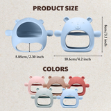 Bộ Gặm nướu Silicon cao cấp bảo vệ tay cho bé Little Bykker Đan Mạch - Hình Gấu siêu mềm Có hộp đựng an toàn