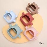 Bộ Gặm nướu Silicon cao cấp bảo vệ tay cho bé Little Bykker Đan Mạch - Hình Gấu siêu mềm Có hộp đựng an toàn