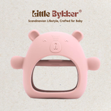 Bộ Gặm nướu Silicon cao cấp bảo vệ tay cho bé Little Bykker Đan Mạch - Hình Gấu siêu mềm Có hộp đựng an toàn