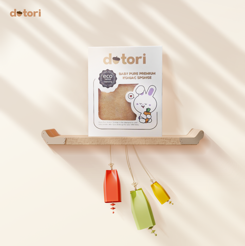 Bông tắm bọt biển Hữu cơ Konjac Dotori Jeju Hàn Quốc mềm mịn kháng khuẩn và siêu tạo bọt