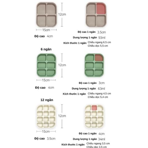 Khay trữ đông silicon thức ăn dặm cho bé Bluemama hàng chính hãng nội địa Hàn Quốc