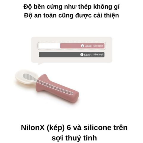 Set muỗng nĩa ăn dặm Silicone Bạch Kim Bluemama - Có hộp đựng an toàn vệ sinh cho bé