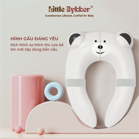 Tấm lót bồn cầu di động gấp gọn cho bé Little Bykker Đan Mạch có túi nhựa chống thấm