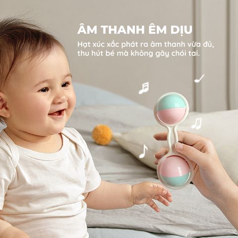 Bộ 10 lục lạc Macaroon có âm thanh màu pastel kích thích giác quan & vận động tinh cho bé