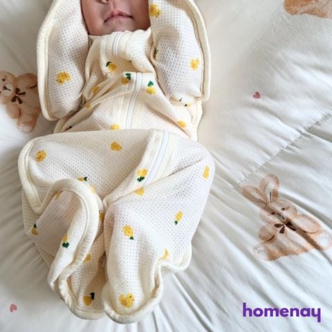 Nhộng chũn túi ngủ cao cấp Hàn Quốc BabyBooom Mới Vải Cotton Bamboo sợi tre Mesh lưới - Made in Korea