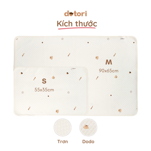 Thảm lót chống thấm Dotori Airy Waterproof Pad Organic Cotton 100% thấm hút tốt - PU cao cấp chống trượt