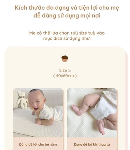 Thảm lót chống thấm Dotori Airy Waterproof Pad Organic Cotton 100% thấm hút tốt - PU cao cấp chống trượt