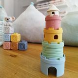 Đồ chơi xếp lâu đài chồng cốc Silicone cao cấp cho bé học tập rèn luyện trí thông minh Little Bykker Đan Mạch