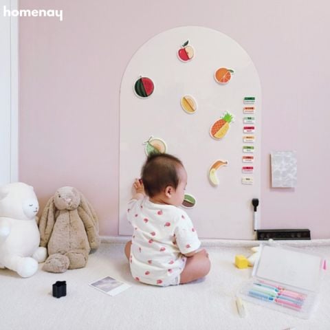 [1+1] Bảng đính tường đa năng Kiroom cho bé kèm bộ 12 bút màu