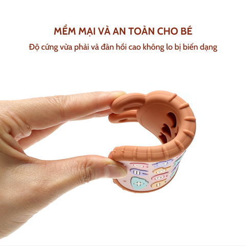 Gặm nướu Silicone cao cấp Không BPA hình Điện thoại Thỏ đồ chơi cho bé Little Bykker Đan Mạch