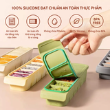 Khay 6 ngăn trữ đông đồ ăn dặm cho bé/Khay đá Silicone cao cấp chịu nhiệt cao Little Bykker Đan Mạch - 45g/ngăn