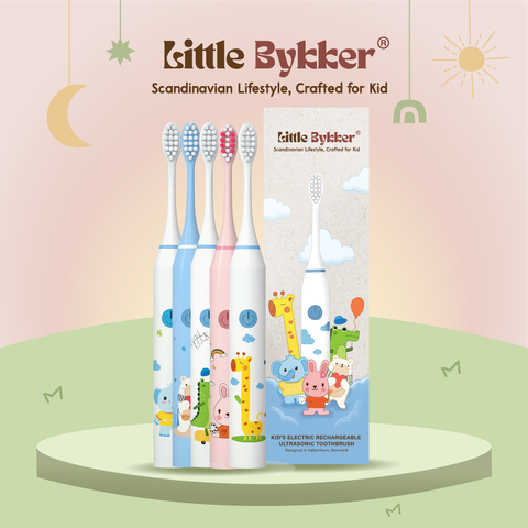 Bàn chải sạc điện cho bé Little Bykker, Hươu cao cổ/ Thỏ Hồng/ Cá sấu/ Gấu xanh