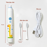 Bàn chải sạc điện cho bé Little Bykker, Hươu cao cổ/ Thỏ Hồng/ Cá sấu/ Gấu xanh