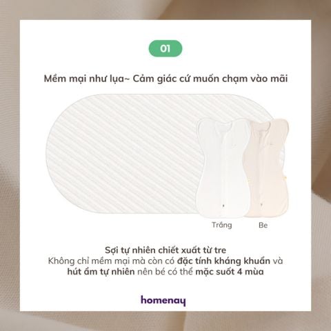 Nhộng chũn Malang Honey Vải Tre Bamboo và Vải Mesh lưới Chính Hãng Hàn Quốc (Mẫu mới)