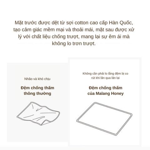 Thảm chống thấm cho bé Malang Honey giúp bé ngủ ngon hơn mát lạnh mềm mại không thấm nước giúp bé ngủ ngon