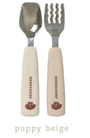 Bộ muỗng nĩa tay cầm silicon kèm hộp đựng DonoMamazone - Made in Korea