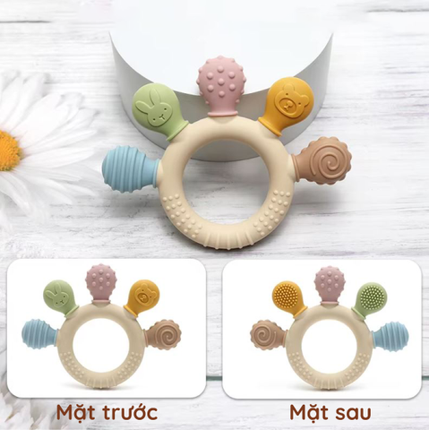 Gặm nướu Silicon cao cấp không BPA hình chiếc nhẫn cho bé Little Bykker Đan Mạch