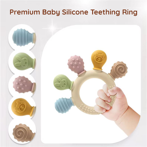 Gặm nướu Silicon cao cấp không BPA hình chiếc nhẫn cho bé Little Bykker Đan Mạch