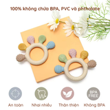 Gặm nướu Silicon cao cấp không BPA hình chiếc nhẫn cho bé Little Bykker Đan Mạch