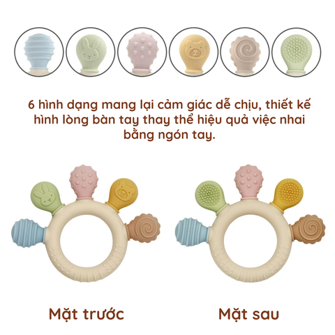 Gặm nướu Silicon cao cấp không BPA hình chiếc nhẫn cho bé Little Bykker Đan Mạch