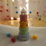 Đồ chơi xếp lâu đài chồng cốc Silicone cao cấp cho bé học tập rèn luyện trí thông minh Little Bykker Đan Mạch