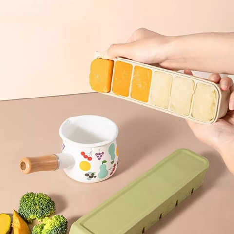 Khay 6 ngăn trữ đông đồ ăn dặm cho bé/Khay đá Silicone cao cấp chịu nhiệt cao Little Bykker Đan Mạch - 45g/ngăn