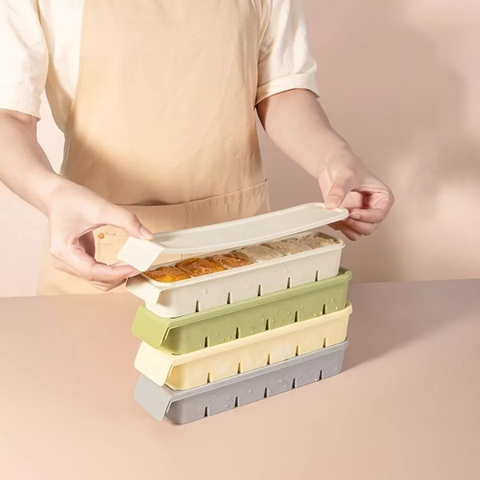 Khay 6 ngăn trữ đông đồ ăn dặm cho bé/Khay đá Silicone cao cấp chịu nhiệt cao Little Bykker Đan Mạch - 45g/ngăn