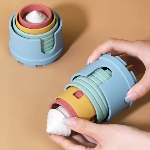 Đồ chơi xếp lâu đài chồng cốc Silicone cao cấp cho bé học tập rèn luyện trí thông minh Little Bykker Đan Mạch