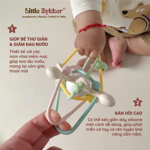 Gặm nướu Silicone Cao cấp Galaxy Dải ngân hà Vũ trụ Little Bykker Đan Mạch 2 phiên bản