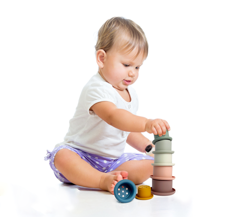 Đồ chơi xếp tháp chồng cốc Silicone cao cấp cho bé học tập rèn luyện trí thông minh Little Bykker Đan Mạch