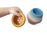 Đồ chơi xếp tháp chồng cốc Silicone cao cấp cho bé học tập rèn luyện trí thông minh Little Bykker Đan Mạch