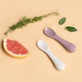 Muỗng ăn dặm cho bé Bluemama Modui BLW Silicone bạch kim - Made in Korea