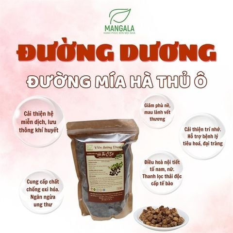 Đường mía Hà Thủ Ô Lọ 500g (viên đường dương)