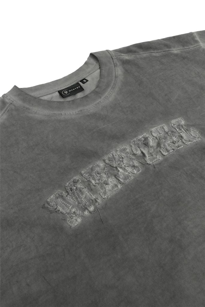 MENTAL DESTROYED WASHED GREY T-SHIRT