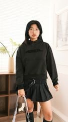 MENTAL RUFFLED EMBROIDERY OVAL HOODIE /BOXY/