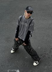 MENTAL DESTROYED WASHED GREY T-SHIRT