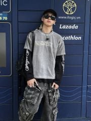 MENTAL DESTROYED WASHED GREY T-SHIRT