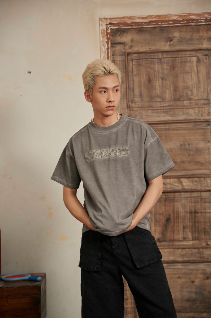 MENTAL DESTROYED WASHED GREY T-SHIRT
