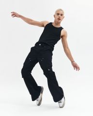 MENTAL FLARED ZIPPER CARGO PANTS