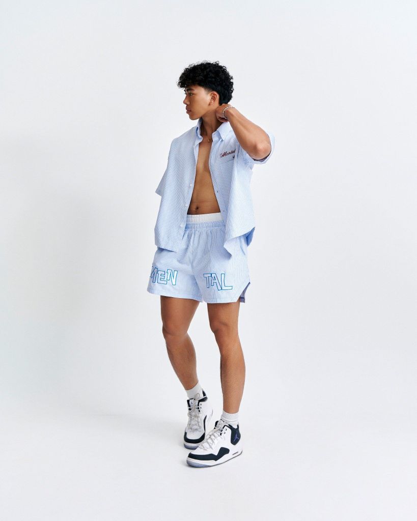 MENTAL VACATION PINSTRIPE SHORTS