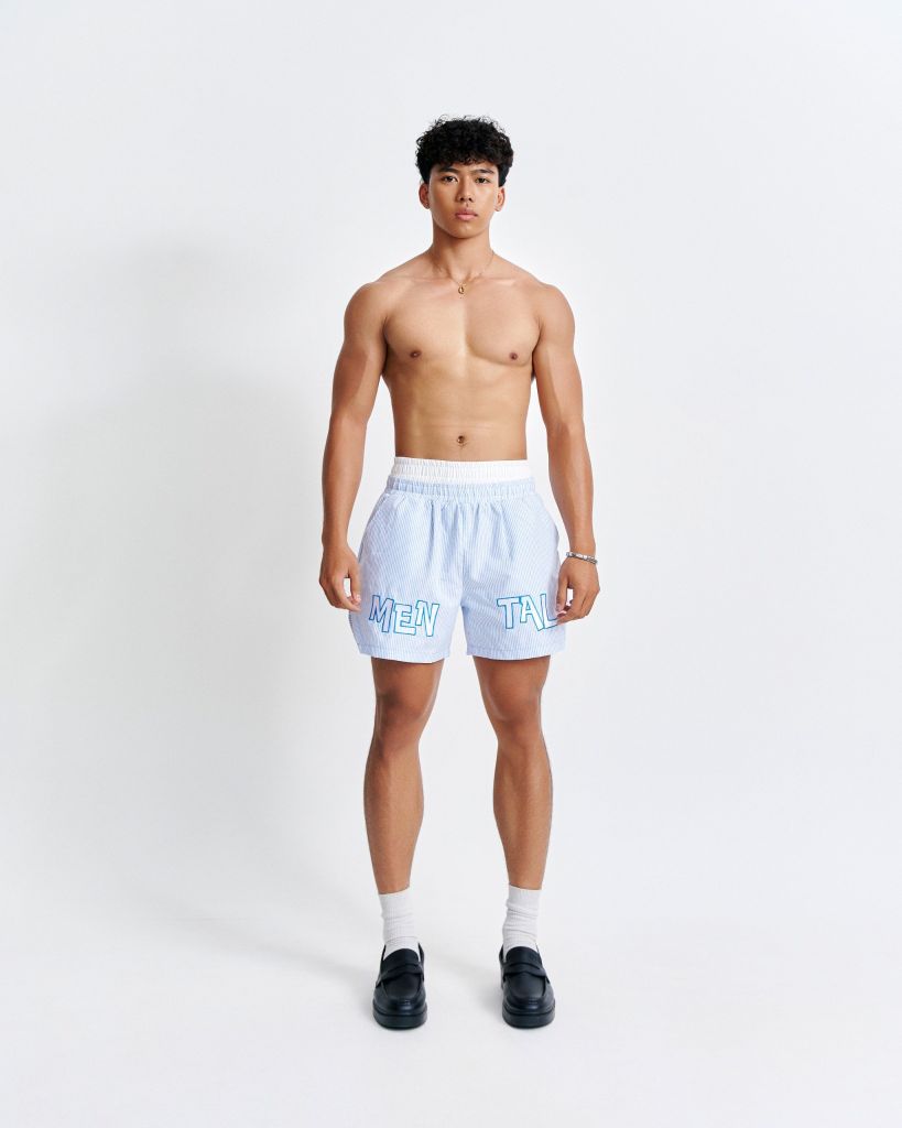 MENTAL VACATION PINSTRIPE SHORTS