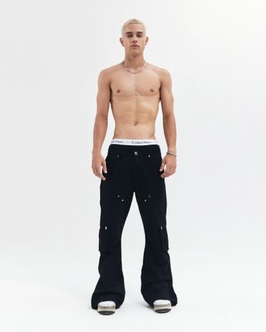 MENTAL FLARED ZIPPER CARGO PANTS