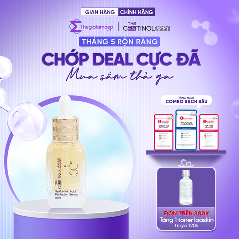 Serum Hyaluronic Acid Perfection dưỡng ẩm, làm mờ vết thâm, hỗ trợ da căng bóng, mịn màng The Gentinol 0221 30ml