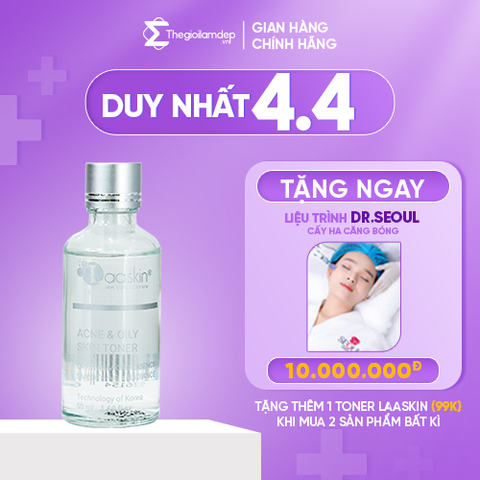 Nước cân bằng da Toner Laaskin hỗ trợ dưỡng ẩm da, giảm mụn, dưỡng trắng và se khít lỗ chân lông Acne & Oily Skin Toner 50ml