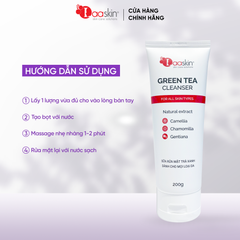 Sữa rửa mặt trà xanh GREEN TEA CLEANSER Laaskin làm sạch và cung cấp độ ẩm cho da 200g